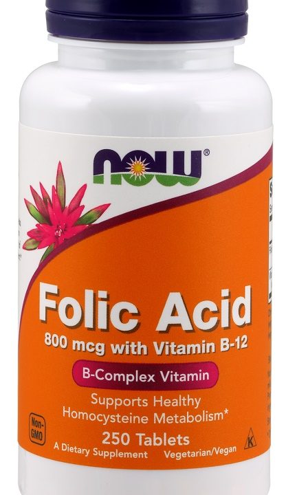Folic Acid with Vitamin B12, 800mcg - 250 tablets
