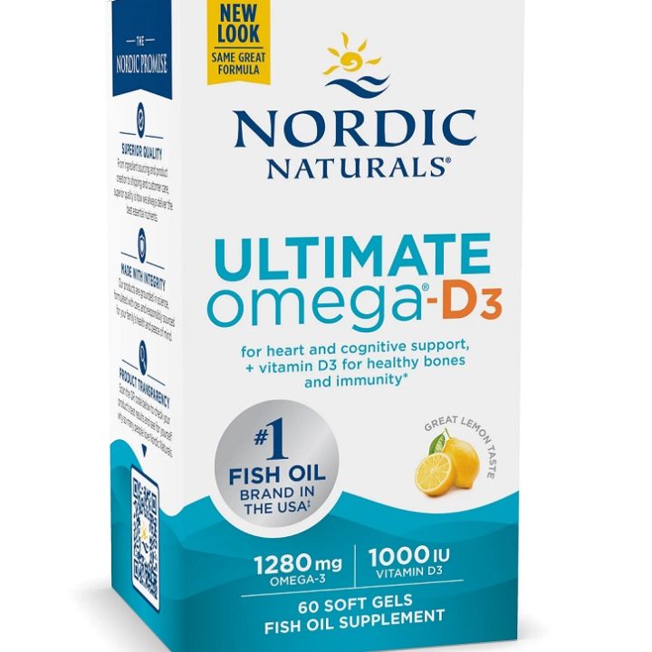 Ultimate Omega-D3 Fish Oil, 1280mg Lemon - 60 softgels