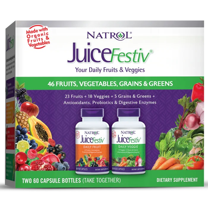 JuiceFestiv, Daily Fruits & Veggies - 60 + 60 caps