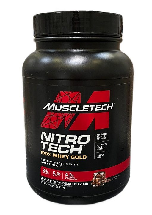 Nitro-Tech 100% Whey Gold, Double Rich Chocolate - 908 grams