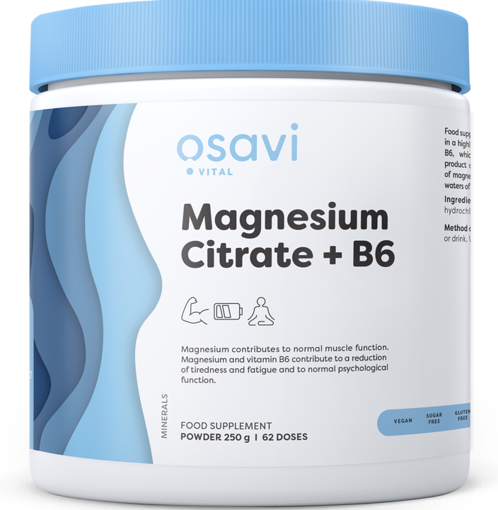 Magnesium Citrate + B6 Powder - 250 grams