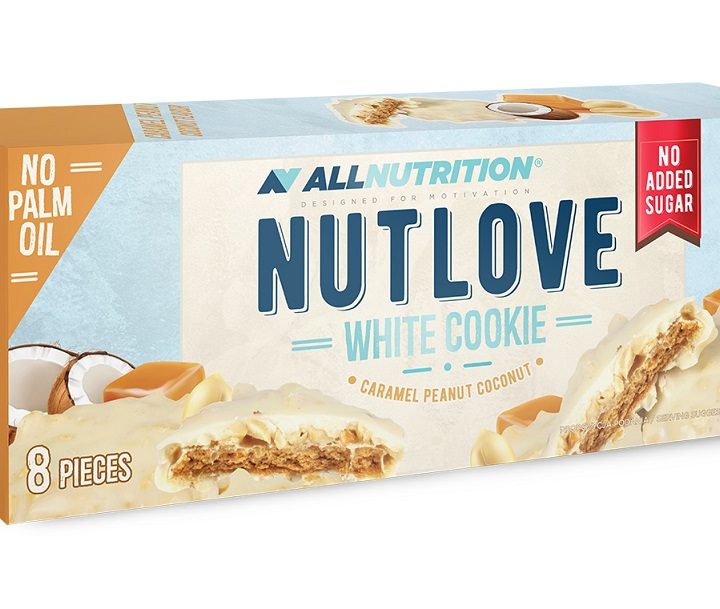 Nutlove White Cookie, Caramel Peanut Coconut - 8 cookies