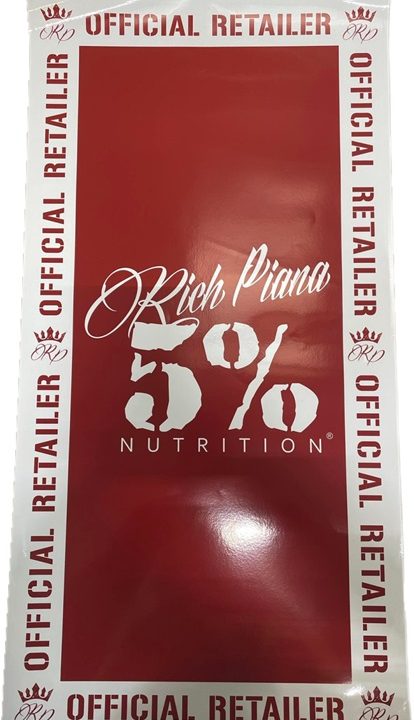 5% Nutrition Window Cling Rectangular, Red & White