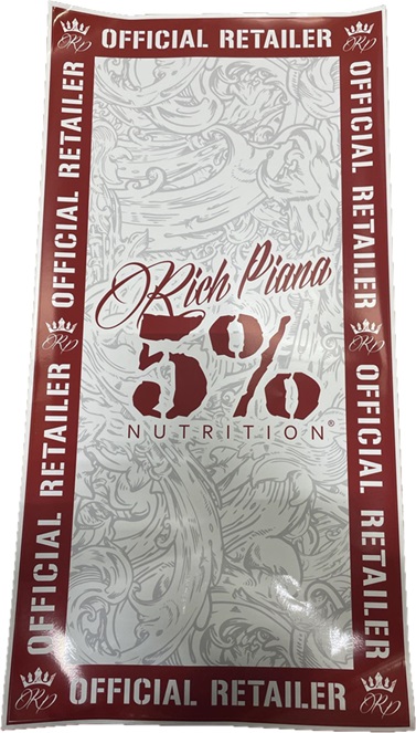 5% Nutrition Window Cling Rectangular, Red & Filigree