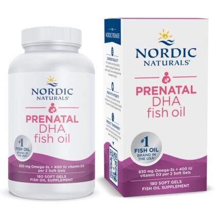 Prenatal DHA, 830mg Omega-3 + 400 IU D3 Unflavored - 180 softgels