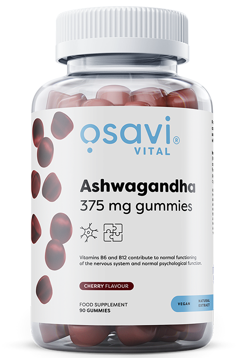 Ashwagandha 375mg Gummies, Cherry - 90 gummies