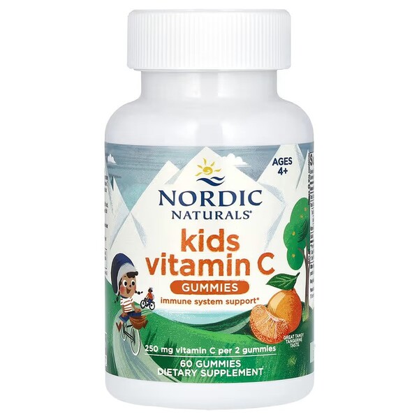 Kids Vitamin C Gummies, Tangy Tangerine - 60 gummies