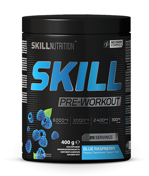 Skill Pre-Workout, Blue Raspberry - 400-412 grams