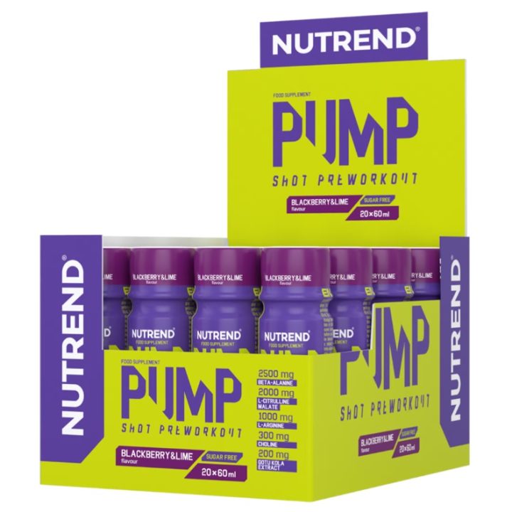 Pump Pre-Workout Shot, Blackberry & Lime - 20 x 60 ml.