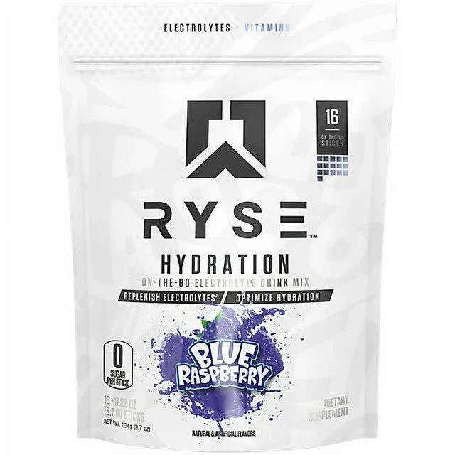 Hydration Sticks, Blue Raspberry - 16 x 6.5g