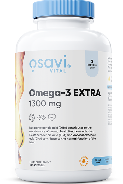 Omega-3 Extra Molecularly Distilled, 1300mg (Lemon) - 180 softgels