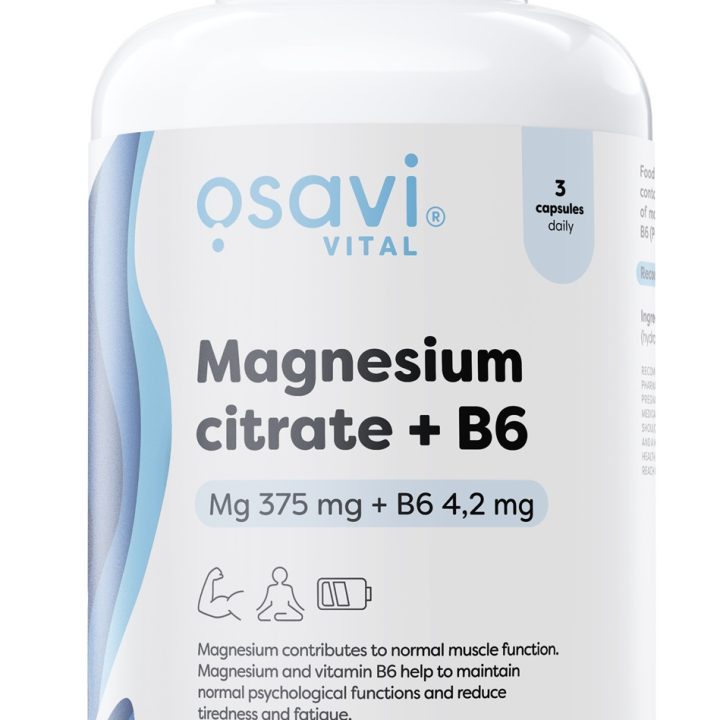 Magnesium Citrate + B6, 375mg + 4.2mg - 180 vcaps