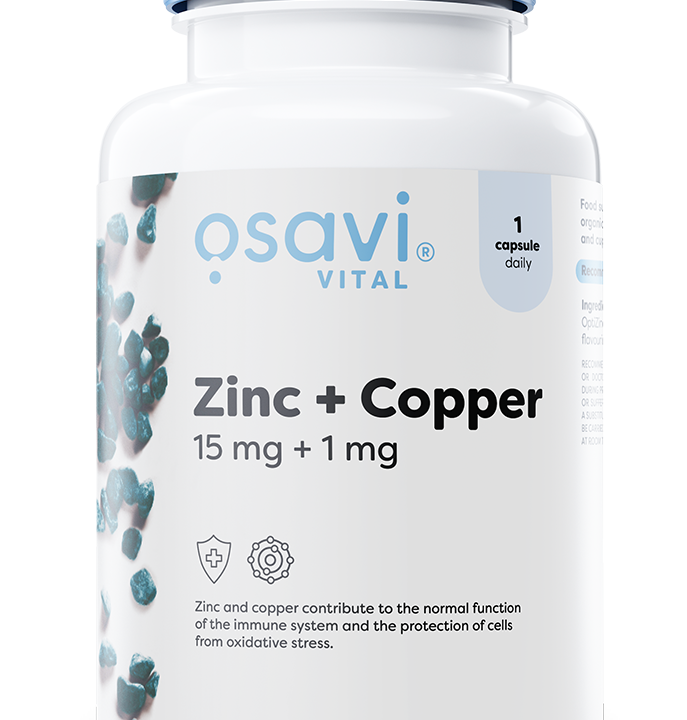 Zinc + Copper, 15mg + 1mg - 120 vegan caps