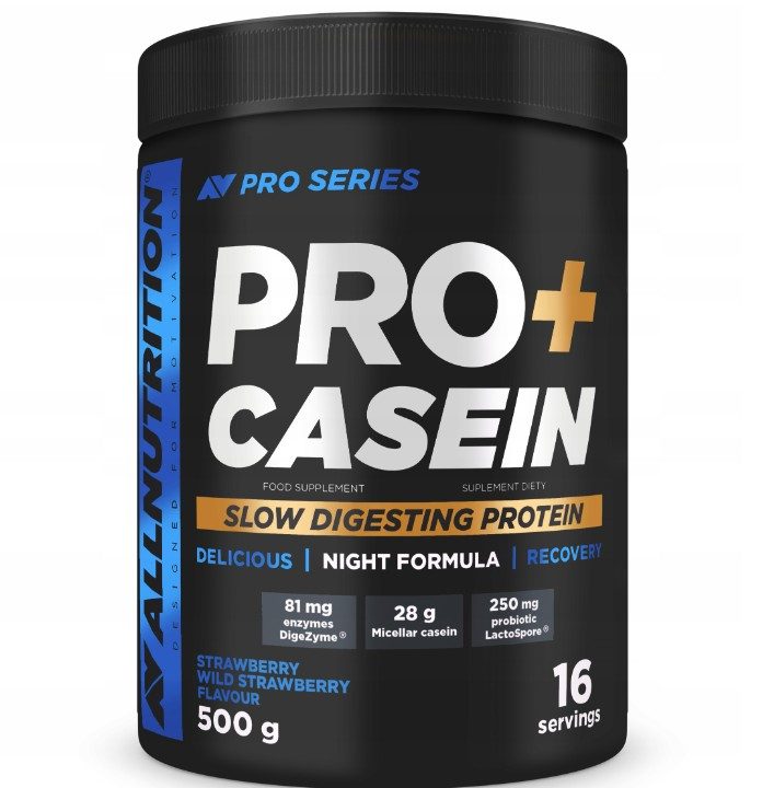 Pro+ Casein, Strawberry-Wild Strawberry - 500 grams