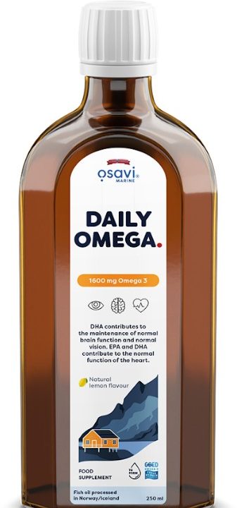Daily Omega, 1600mg Omega 3 (Natural Lemon) - 250 ml.