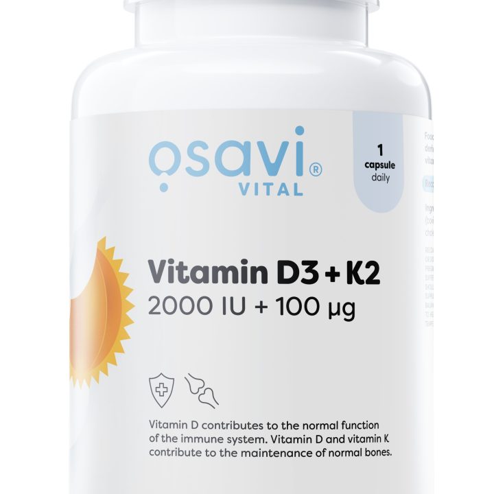 Vitamin D3 + K2, 2000IU + 100mcg - 120 softgels