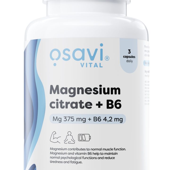 Magnesium Citrate + B6, 375mg + 4.2mg - 90 vcaps