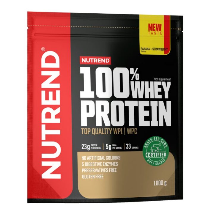 100% Whey Protein, Banana + Strawberry - 1000 grams
