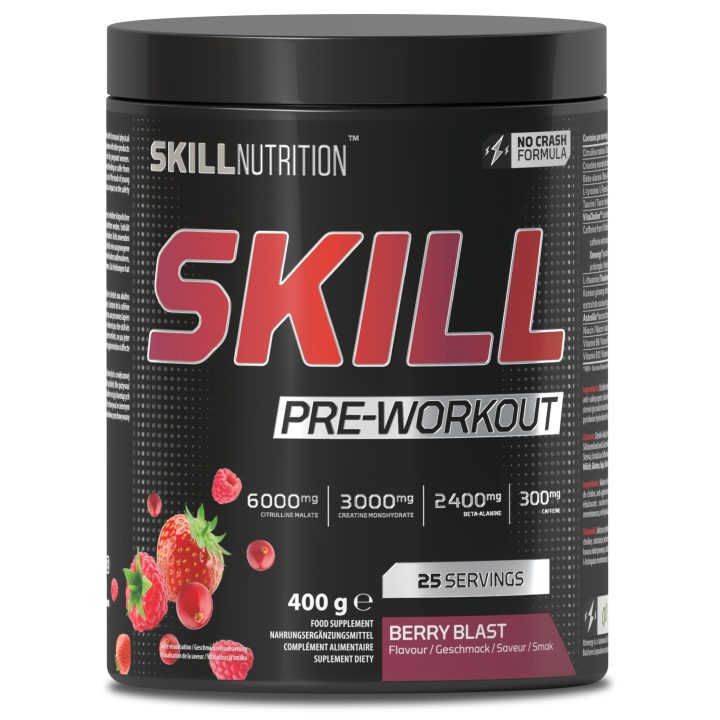 Skill Pre-Workout, Berry Blast - 400-412 grams