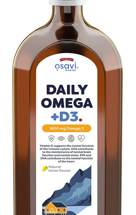 Daily Omega + D3, 1600mg Omega 3 (Natural Lemon) - 500 ml.