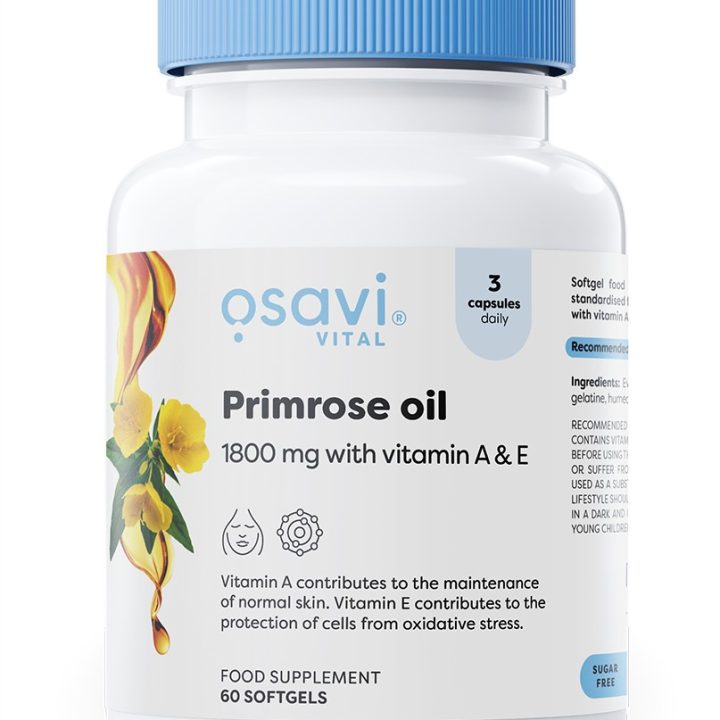 Primrose Oil with Vitamin A & E, 1800mg - 60 softgels