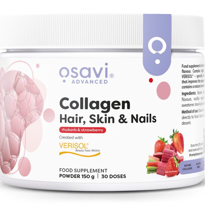 Collagen Peptides (Hair Skin & Nails), Rhubarb & Strawberry - 150 grams