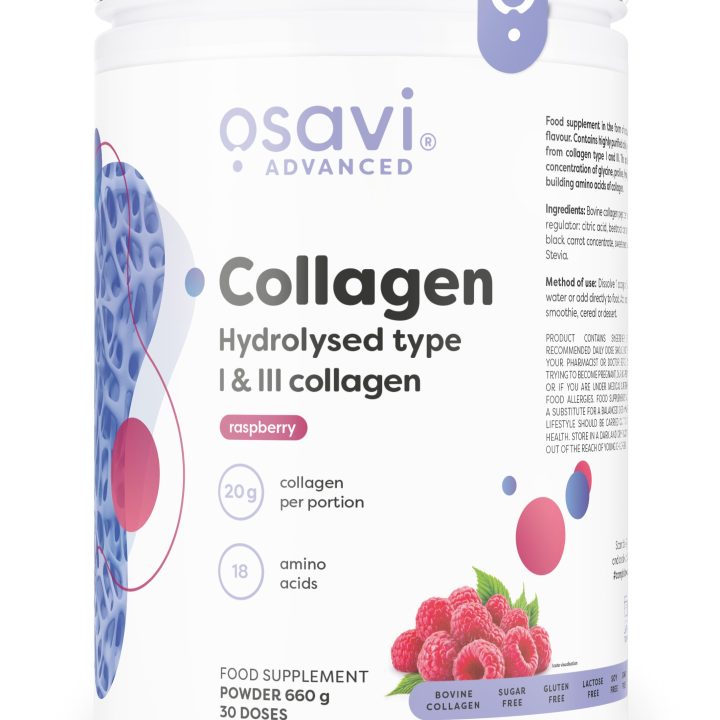 Collagen Hydrolysed Type I & III, Raspberry - 660 grams