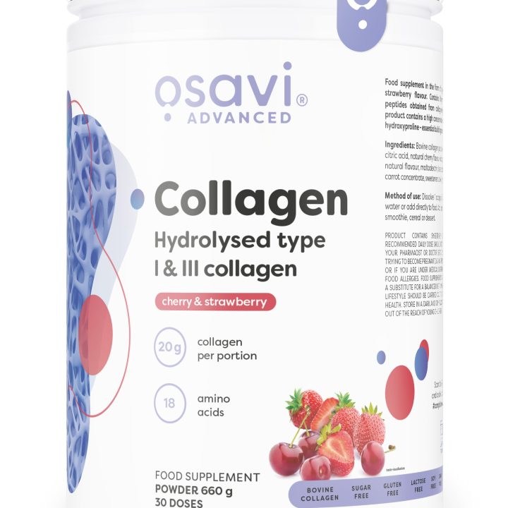 Collagen Hydrolysed Type I & III, Cherry & Strawberry - 660 grams