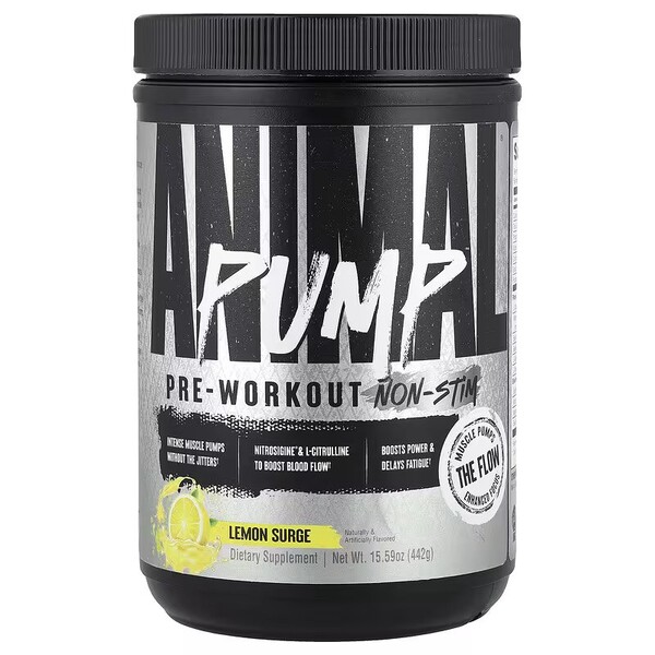 Pump Pre-Workout Non-Stim, Lemon Surge - 442 grams
