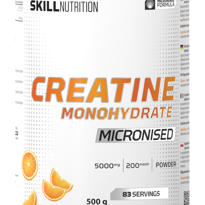 Micronised Creatine Monohydrate Flavoured, Orange - 500 grams