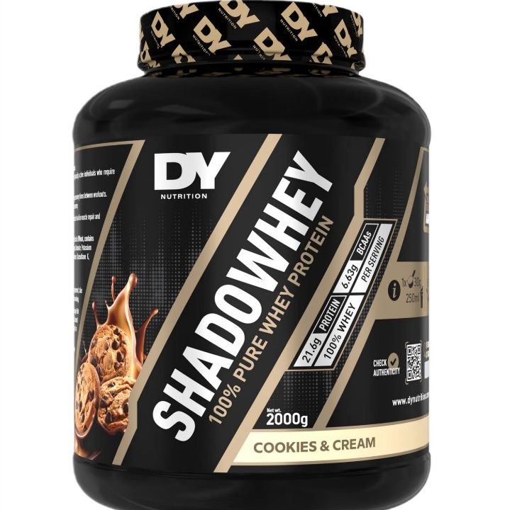 ShadoWhey 100% Pure Whey Protein, Cookies & Cream - 2000 grams