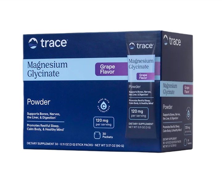 Magnesium Glycinate Powder Stick Packs, Grape - 30 x 3g