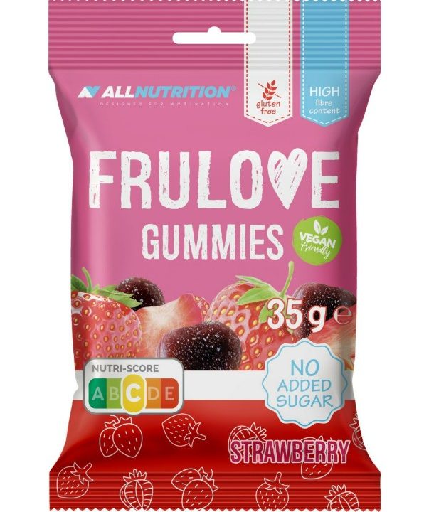 Frulove Gummies, Strawberry - 35 grams