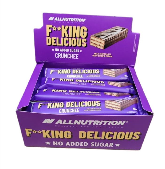 Fitking Delicious Crunchee, Milk Chocolate with Cocoa Cream - 20 x 18g