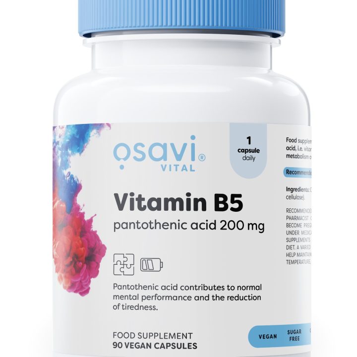 Vitamin B5 Pantothenic Acid, 200mg - 90 vegan caps