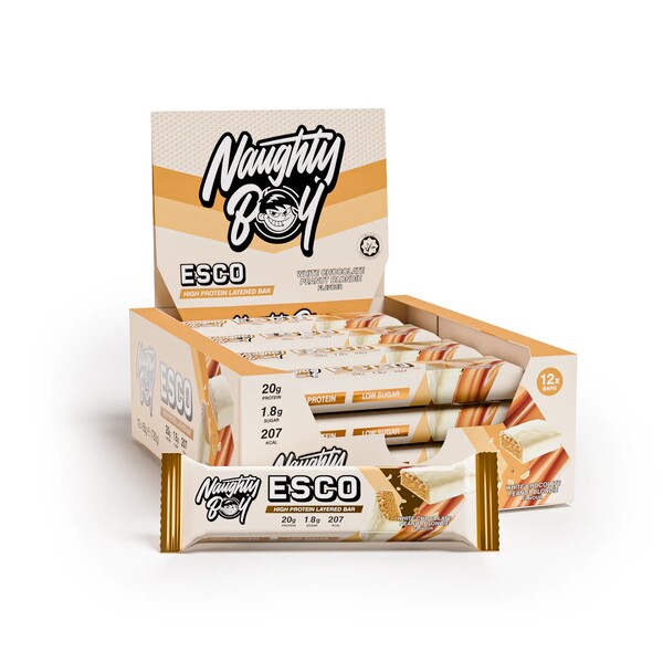 ESCO Protein Bar, White Chocolate Peanut Blondie - 12 x 65g