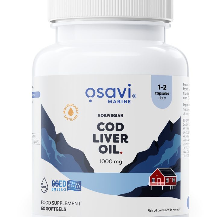 Norwegian Cod Liver Oil Softgels, 1000mg (Lemon) - 60 softgels