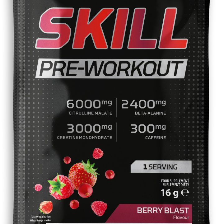Skill Pre-Workout, Berry Blast - 16-16.5 grams (1 serving)