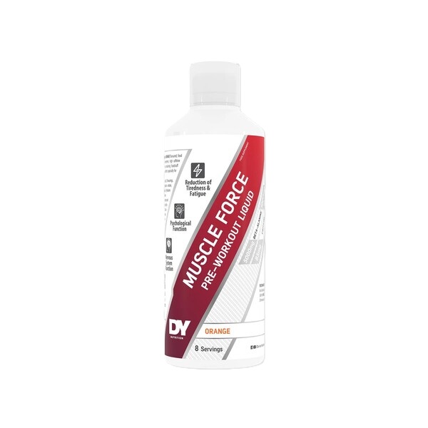Muscle Force Liquid Pre-Workout, Orange - 500 ml.