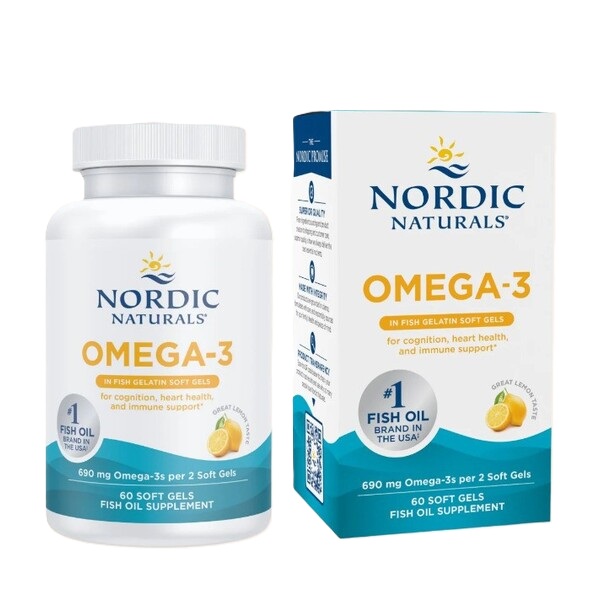 Omega-3, 690mg Lemon (Fish Gelatin) - 60 softgels