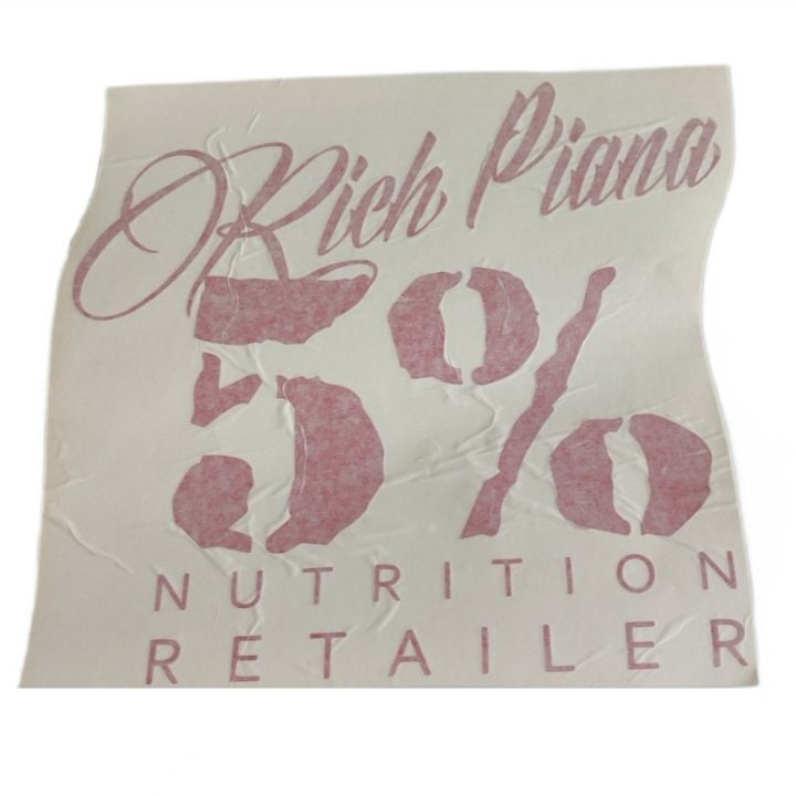 5% Nutrition Window Cling, White & Red