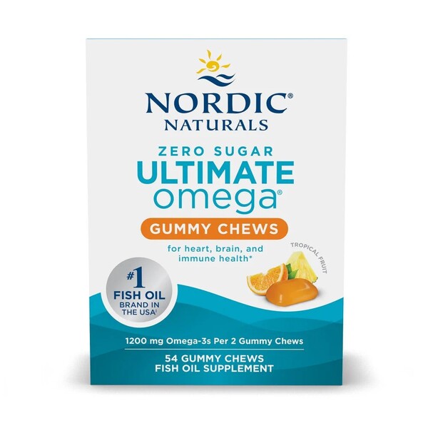 Ultimate Omega Gummy Chews, 1200mg Tropical Fruit - 54 gummies
