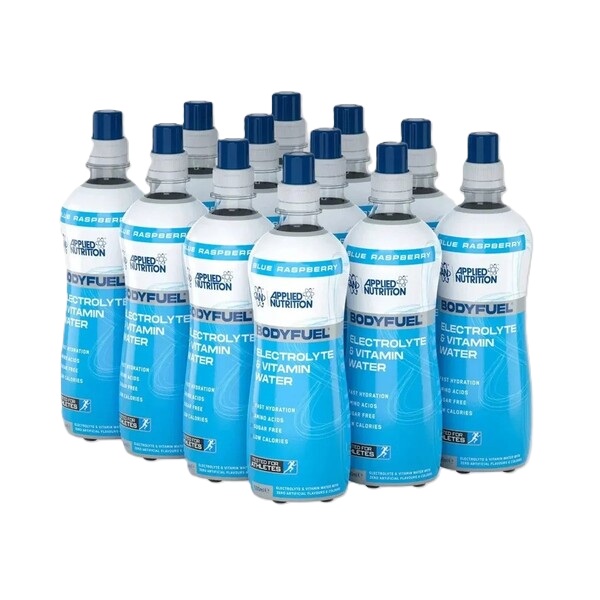 Bodyfuel Electrolyte & Vitamin Water, Blue Raspberry - 12 x 500 ml.