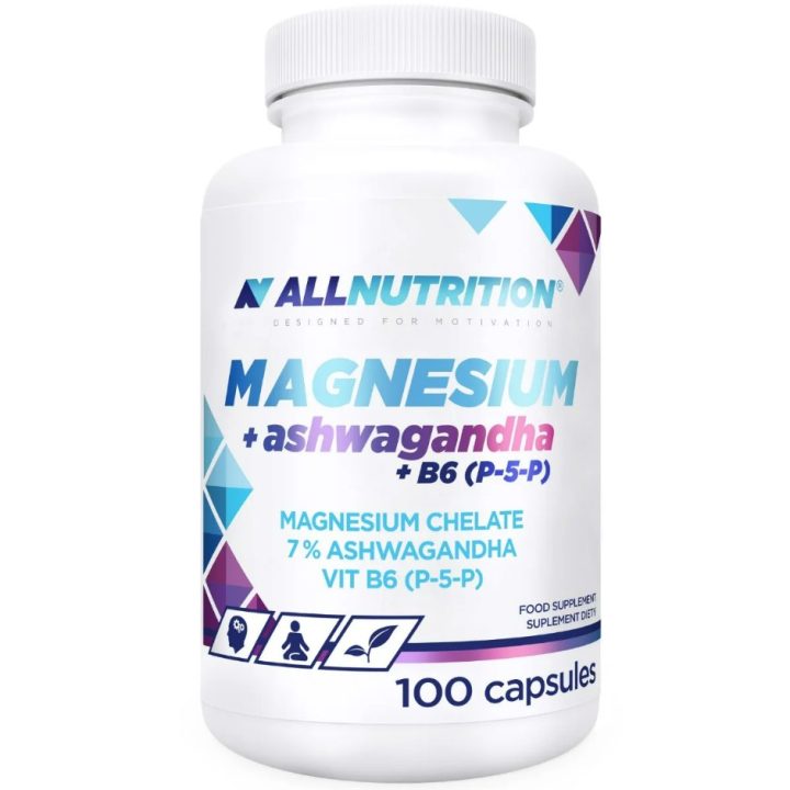 Magnesium + Ashwagandha + B6 (P-5-P) - 100 caps