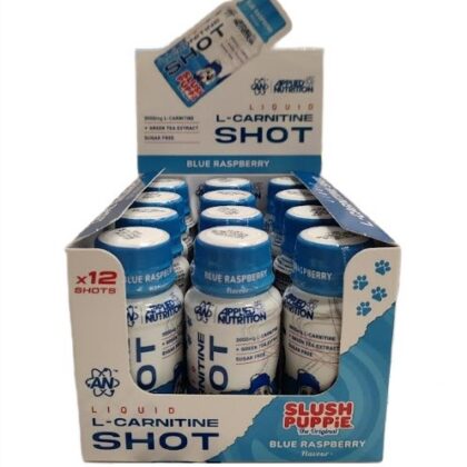 Liquid L-Carnitine Shot, Slush Puppie Blue Raspberry - 12 x 60 ml.