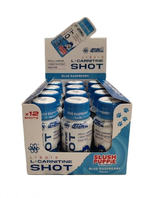 Liquid L-Carnitine Shot, Slush Puppie Blue Raspberry - 12 x 60 ml.