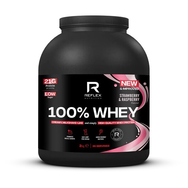 100% Whey, Strawberry & Raspberry - 2000 grams