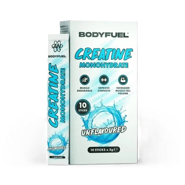 Bodyfuel Creatine Monohydrate Sticks, Unflavoured - 10 x 5g