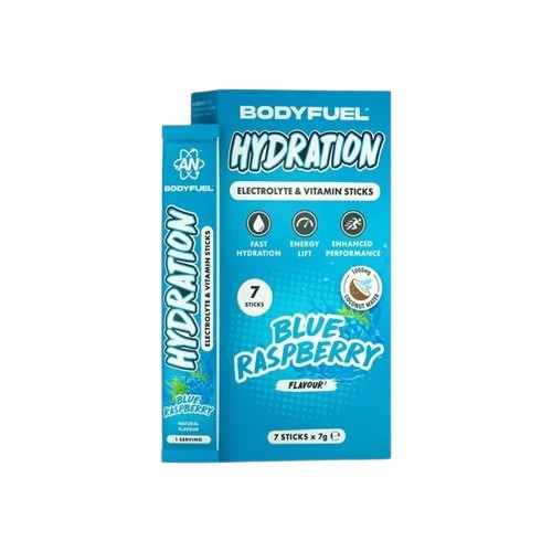 Bodyfuel Hydration Electrolyte & Vitamin Sticks, Blue Raspberry - 7 x 7g