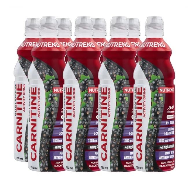 Carnitine Activity Drink with Caffeine, Non Sparkling Blackcurrant - 8 x 750 ml.
